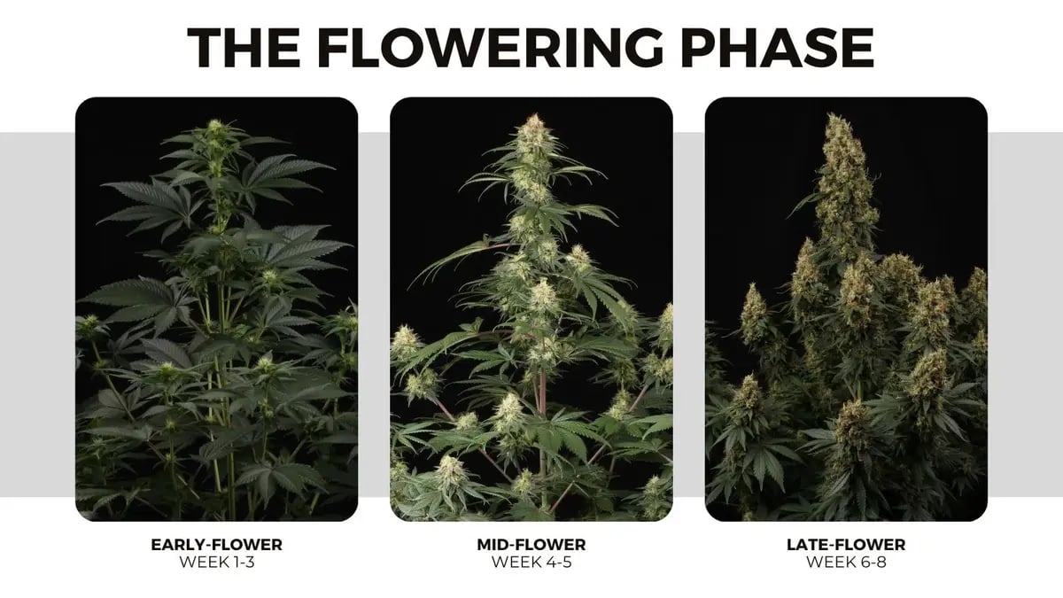 Zeitplan für die Blütephase von Cannabis