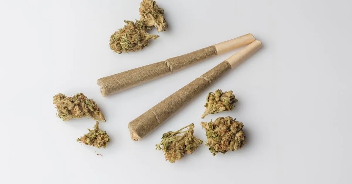Cannabis joint and flower